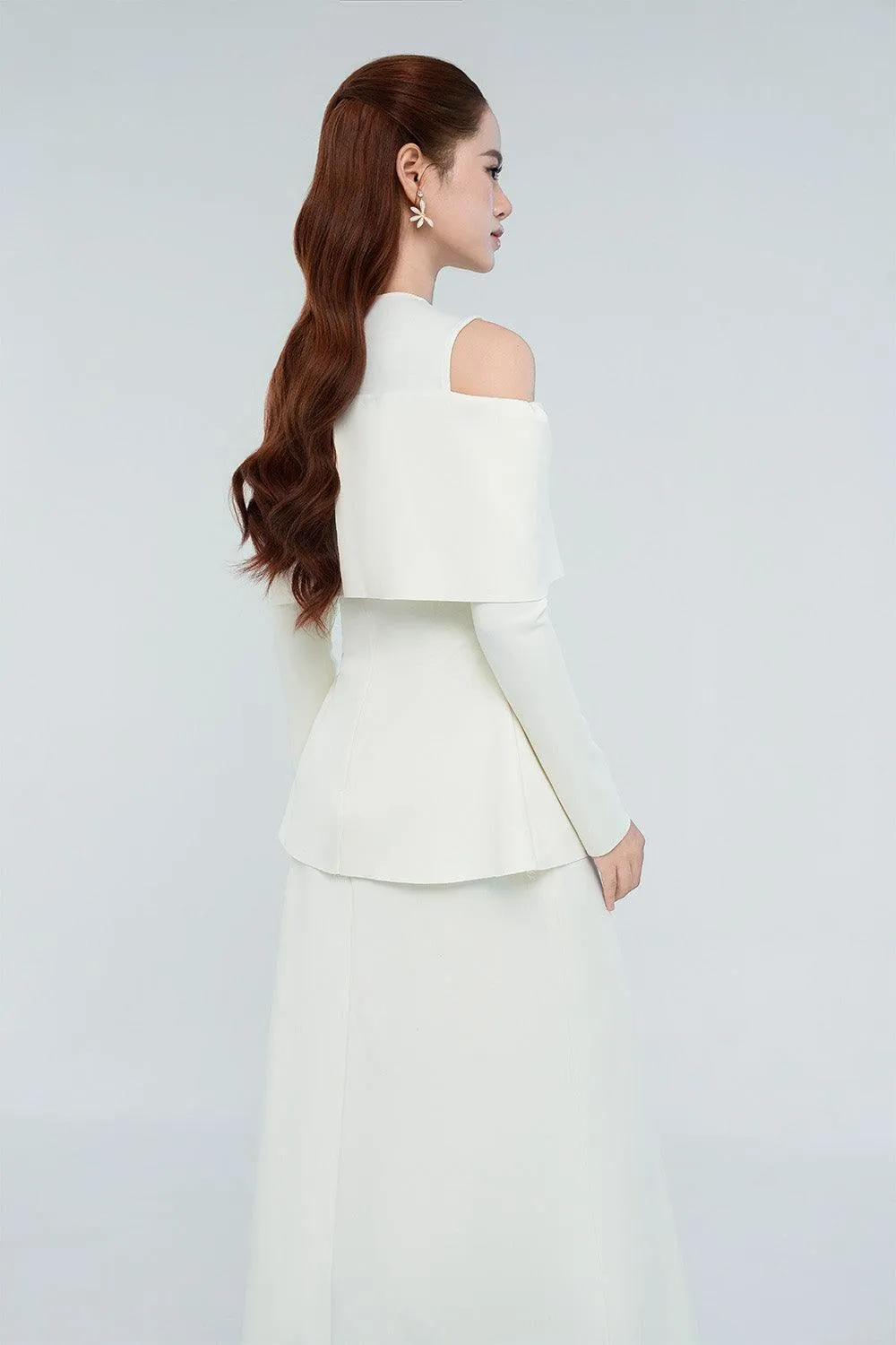 Remy Peplum Cold Shoulder Sleeved Spandex Top