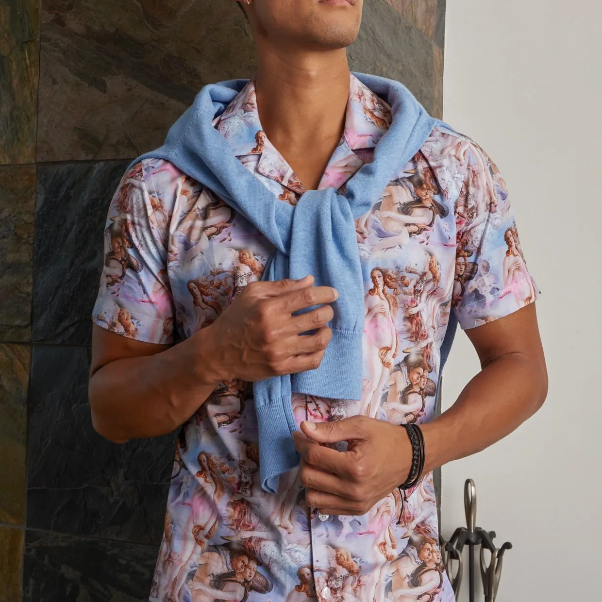 Renaissance Genius Open Collar Short Sleeve Shirt