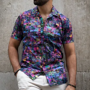 Satellite Interference Open Collar Shirt
