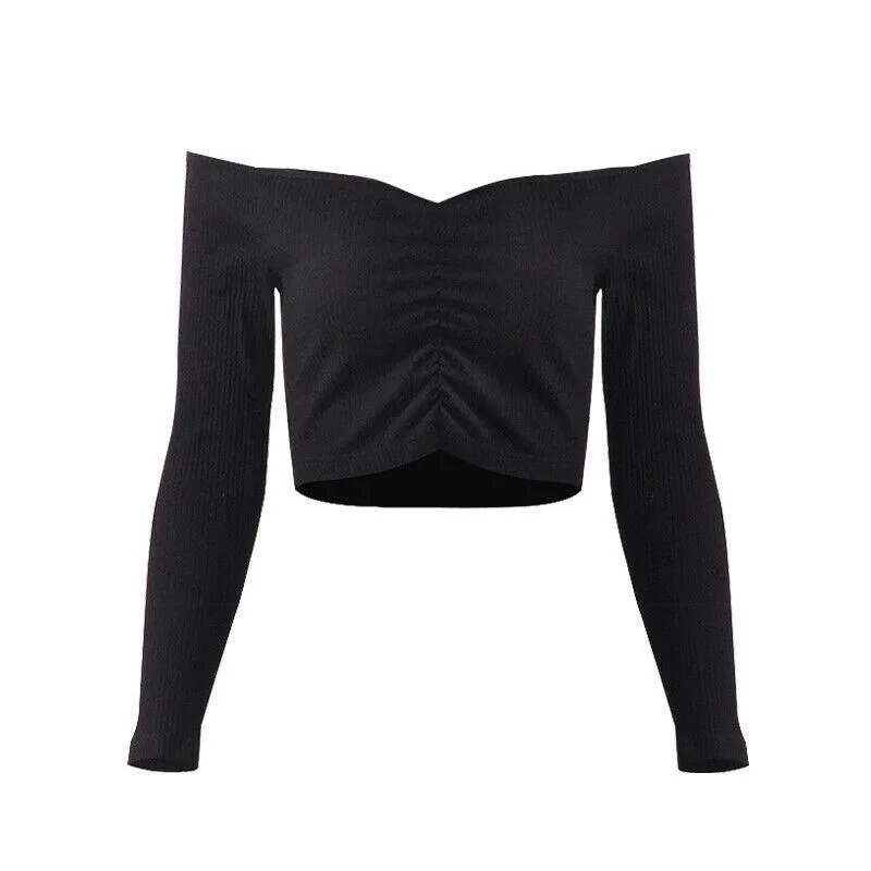 Sexy Slim Off Shoulder Crop Tops