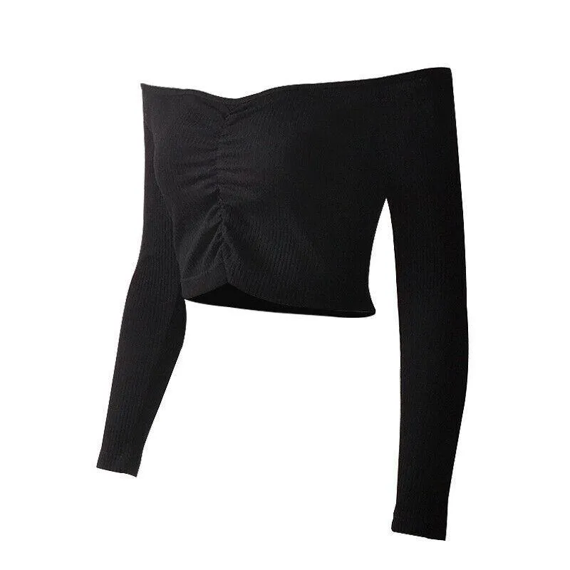 Sexy Slim Off Shoulder Crop Tops