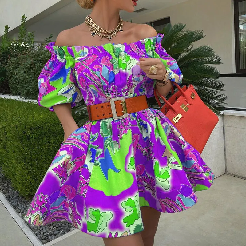 Shoulder-Bare Bliss Vibrant Summer Dress - Culture Heaven Special