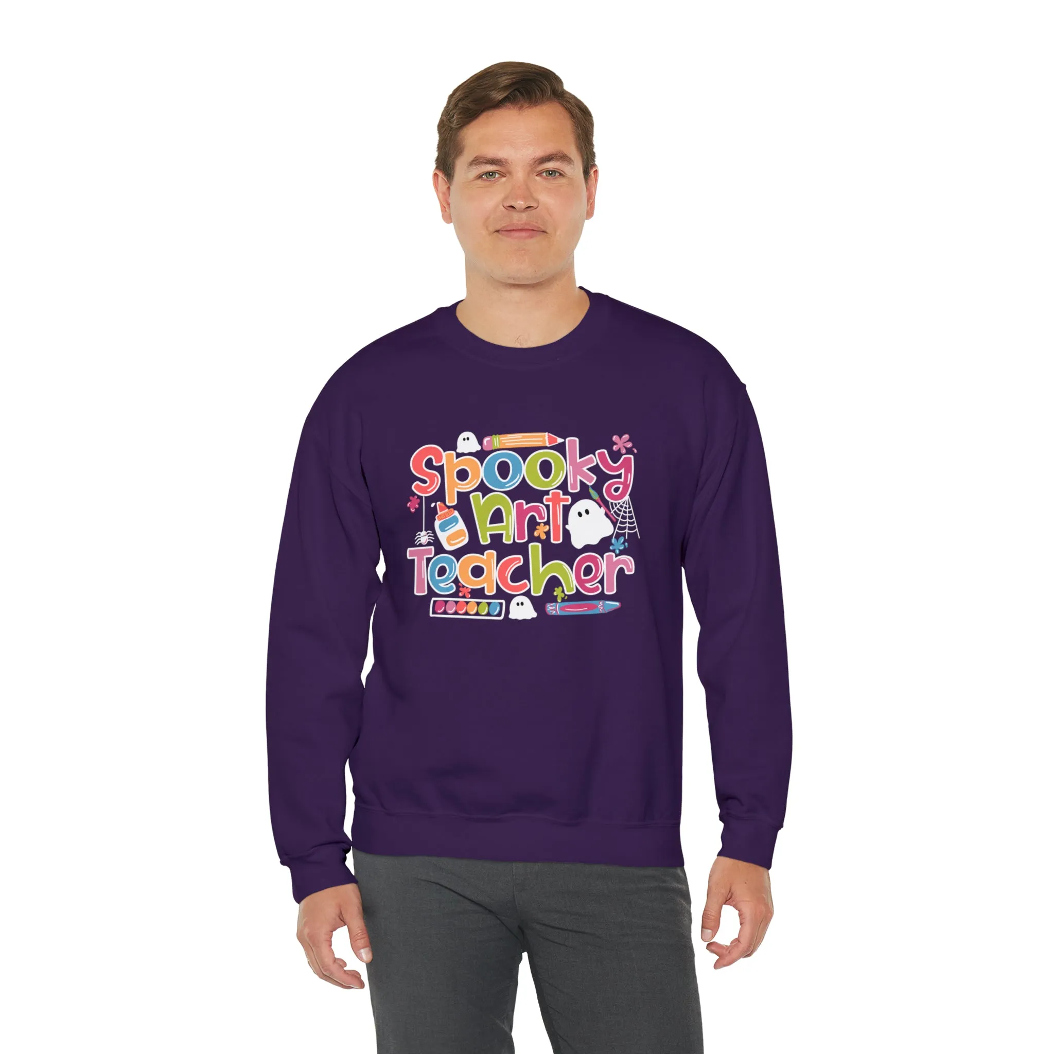 Spooky Art Teacher Unisex Heavy Blend™ Crewneck Sweatshirt