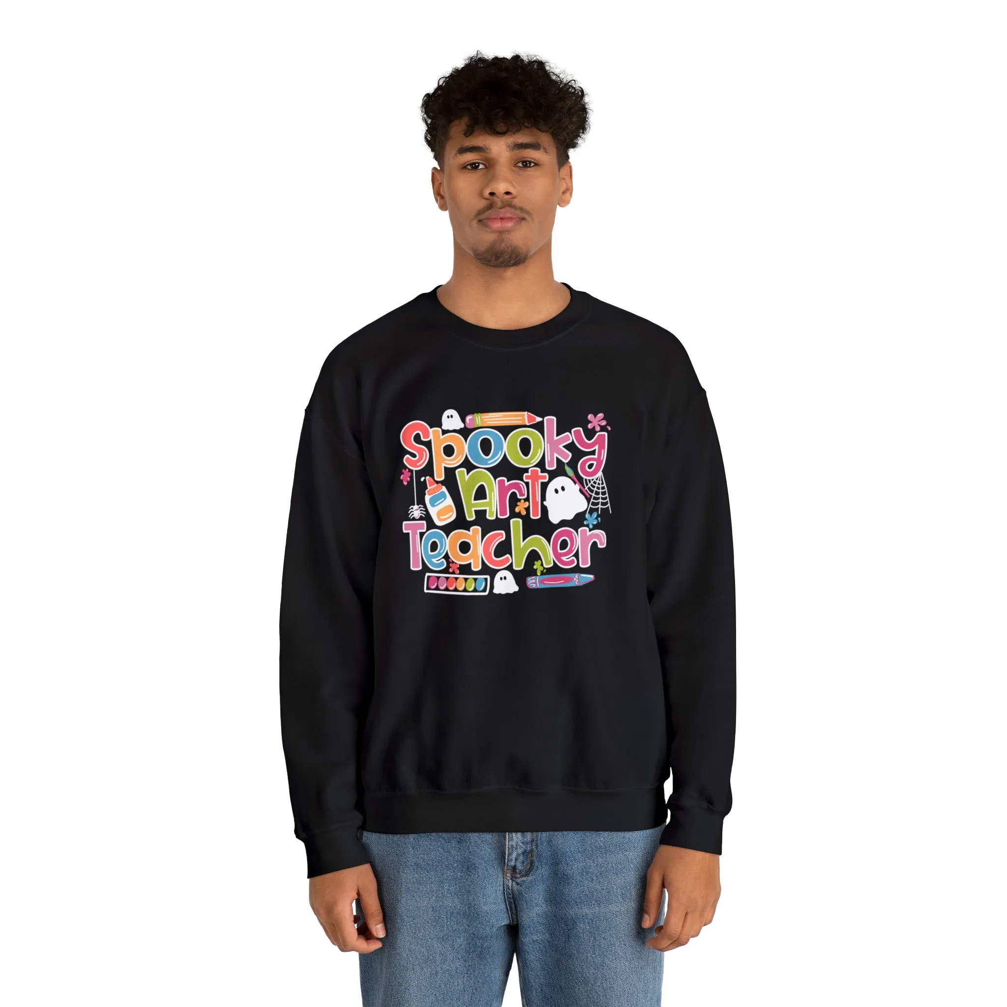 Spooky Art Teacher Unisex Heavy Blend™ Crewneck Sweatshirt