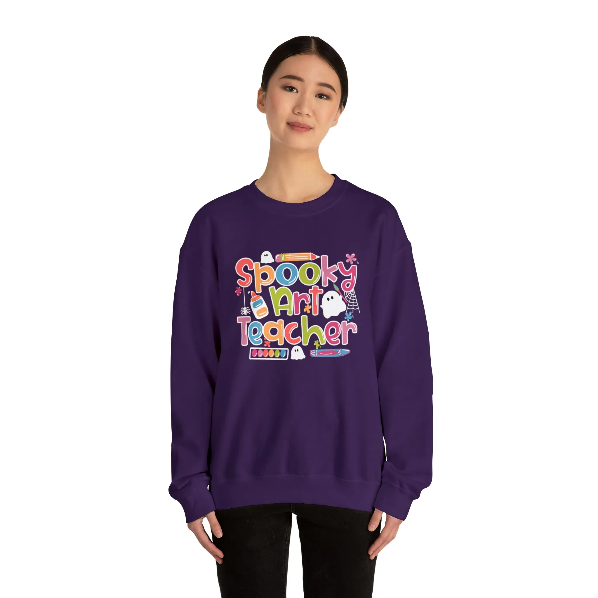 Spooky Art Teacher Unisex Heavy Blend™ Crewneck Sweatshirt