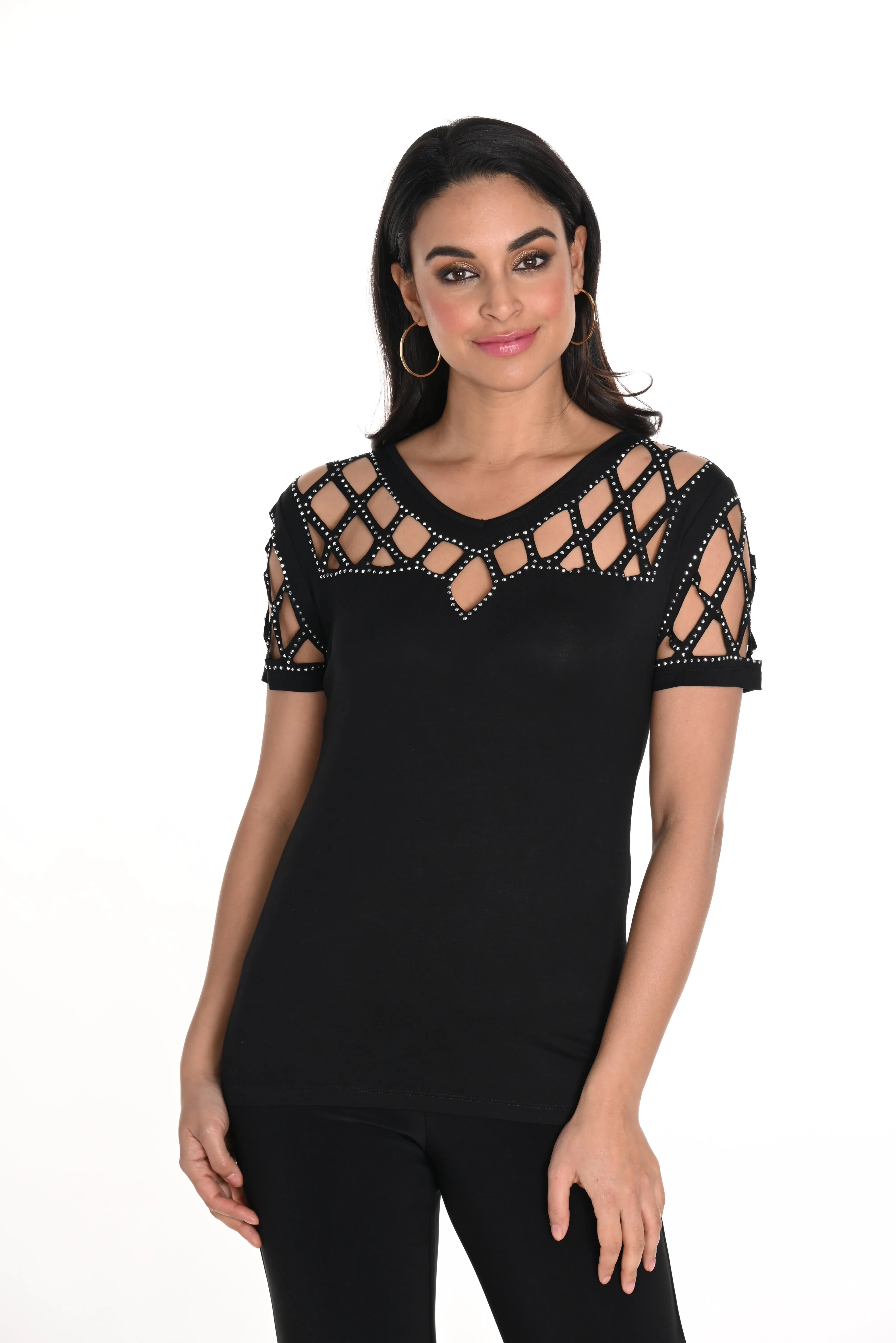 V-Neck Jeweled Top