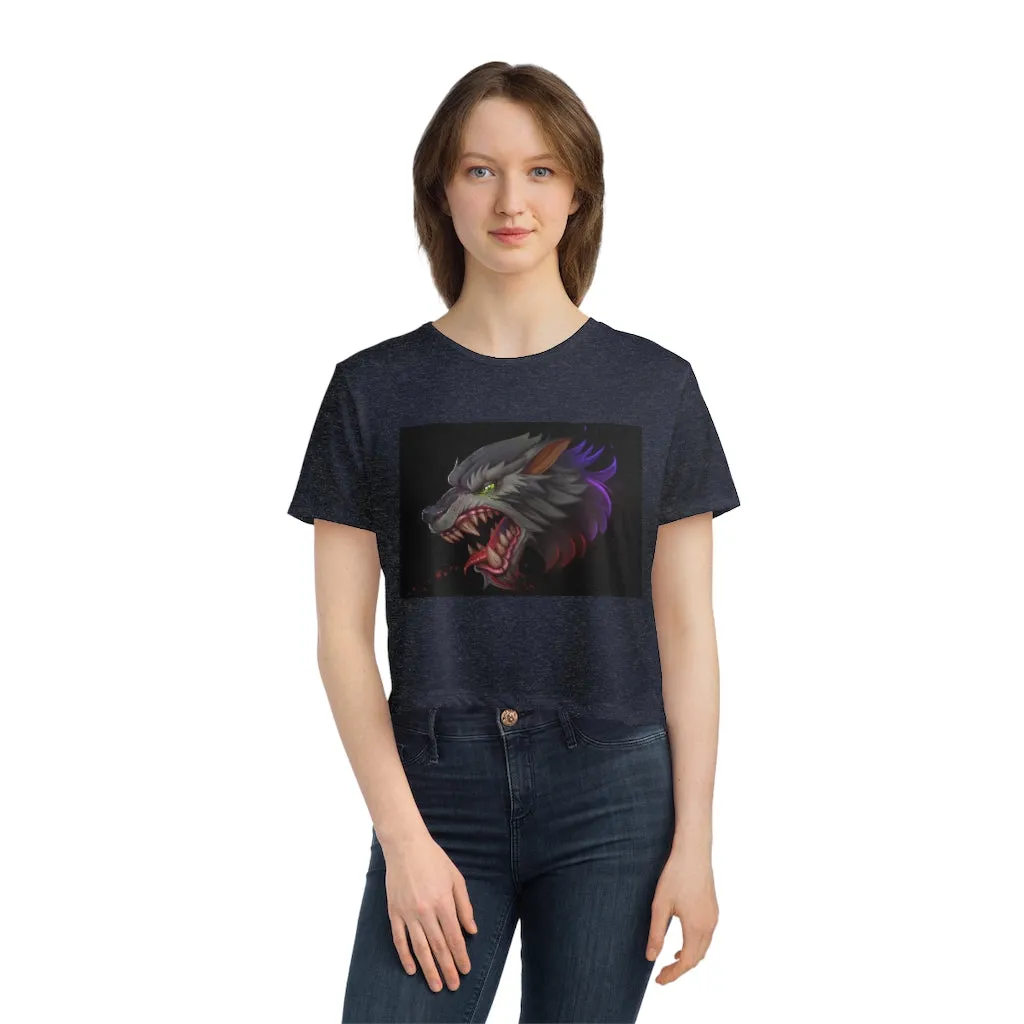Wolf Women's Flowy Cropped Tee