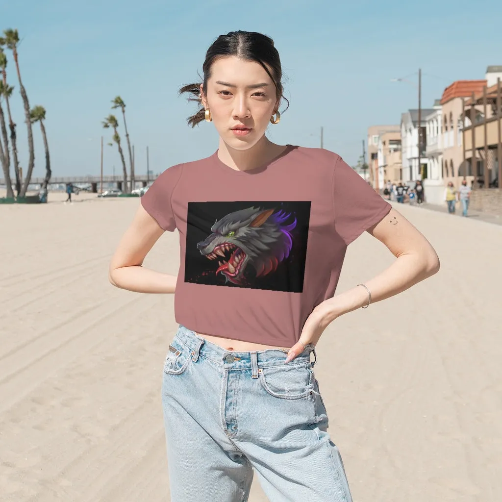 Wolf Women's Flowy Cropped Tee
