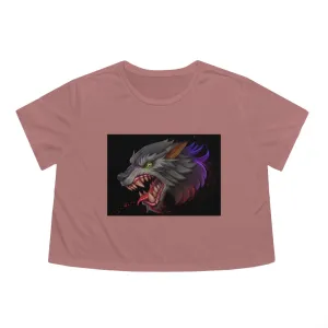 Wolf Women's Flowy Cropped Tee