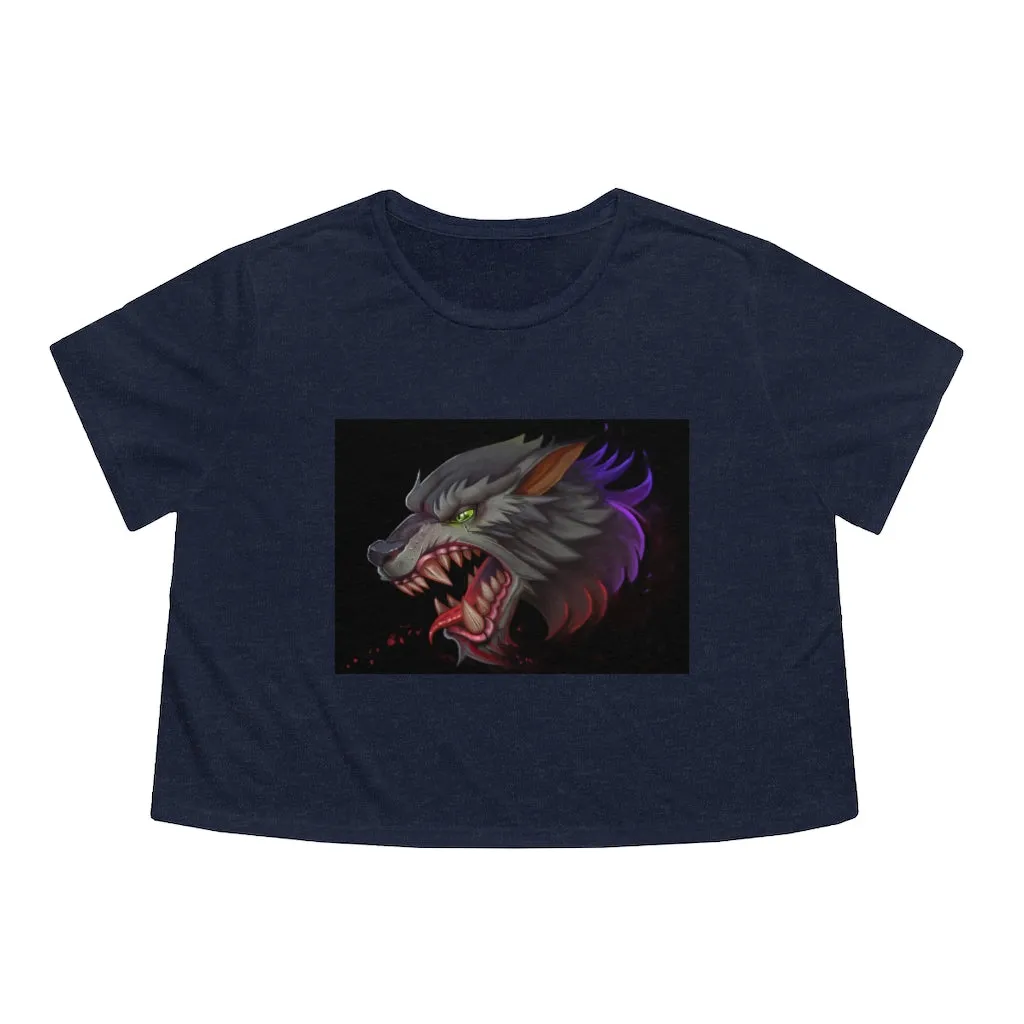 Wolf Women's Flowy Cropped Tee