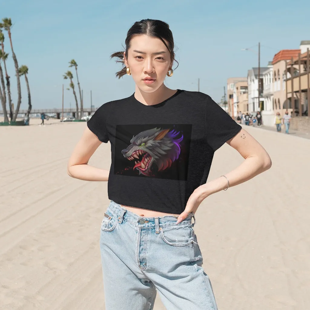 Wolf Women's Flowy Cropped Tee
