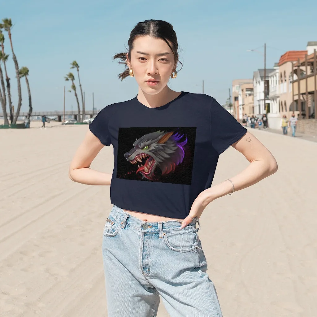 Wolf Women's Flowy Cropped Tee