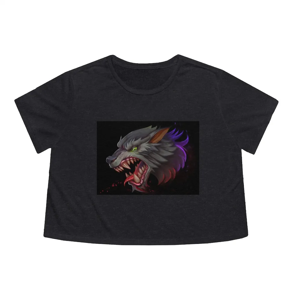 Wolf Women's Flowy Cropped Tee