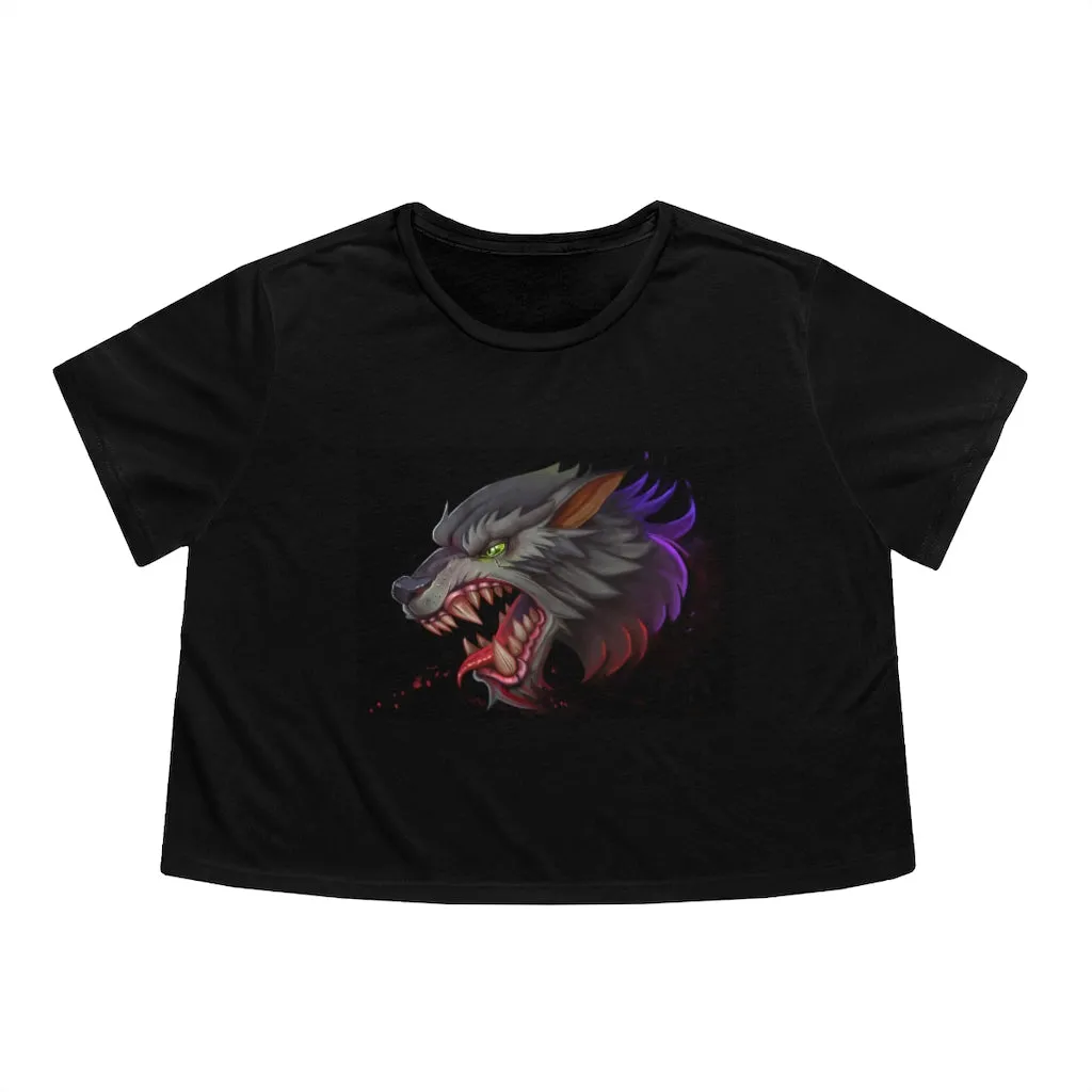 Wolf Women's Flowy Cropped Tee