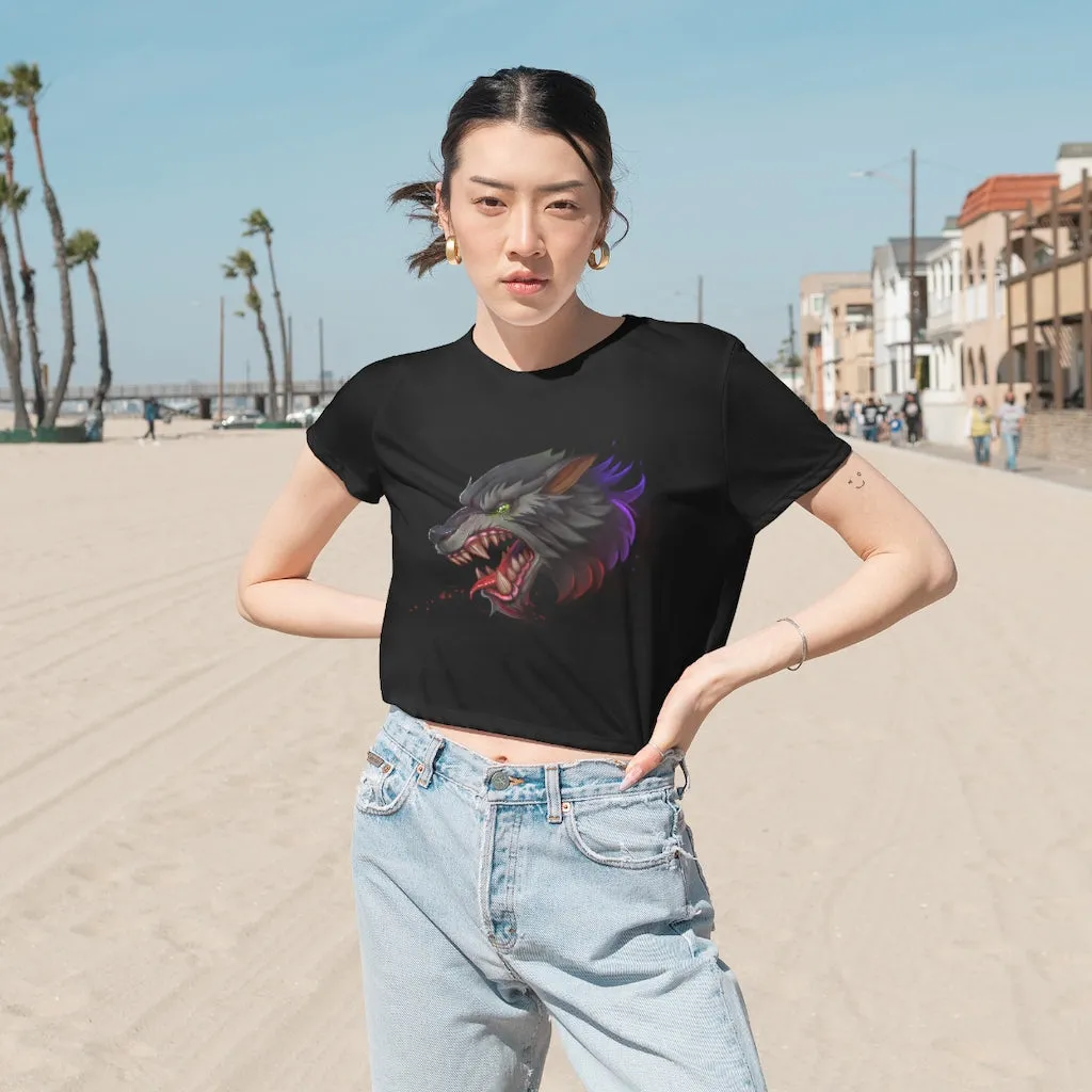 Wolf Women's Flowy Cropped Tee