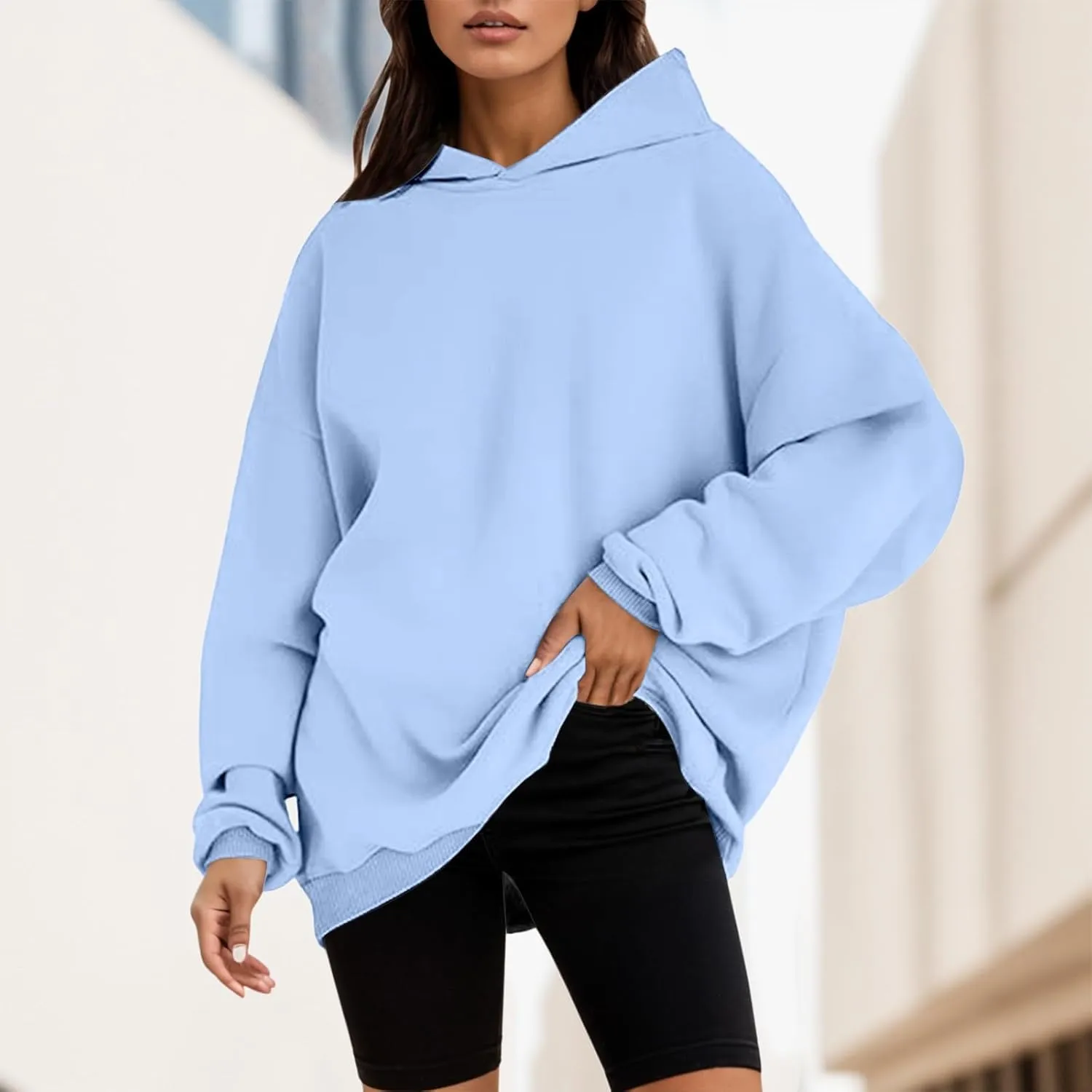 Womens Oversized Fashion Hoodies Fleece Sweatshirts Long Sleeve Sweaters Pullover Fall Outfits with Pockets