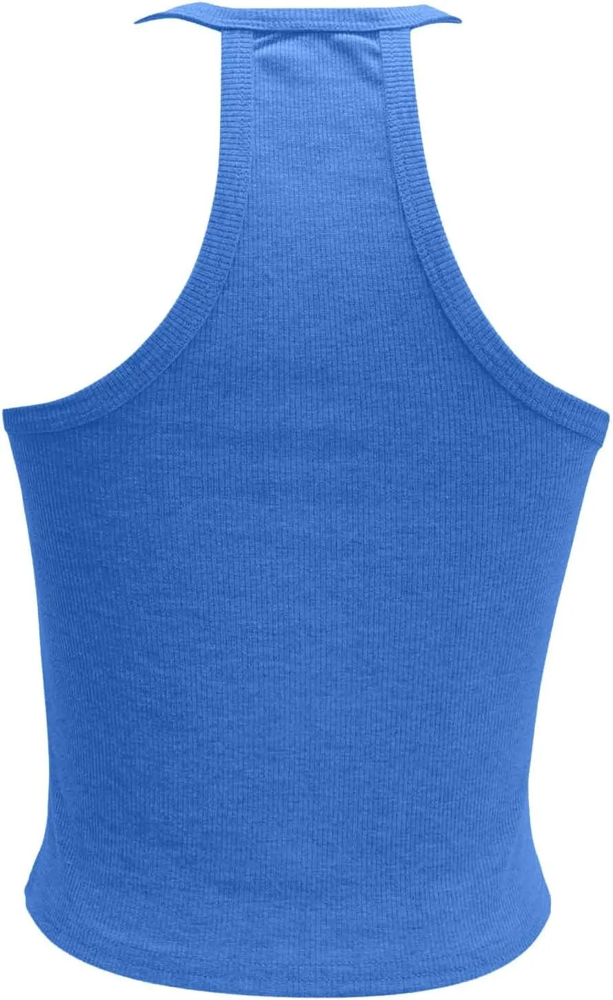 Workout Tops for Women Racerback Tank Tops Summer V Neck Slim Fit Ribbed Sleeveless Workout Camisole Top Casual