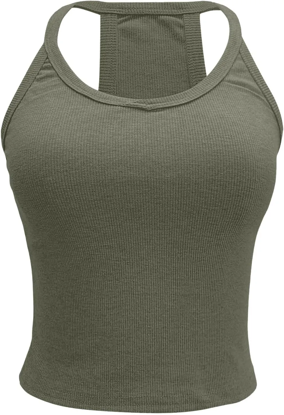 Workout Tops for Women Racerback Tank Tops Summer V Neck Slim Fit Ribbed Sleeveless Workout Camisole Top Casual