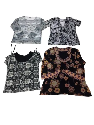 Y2k 2024 - Black Shaded Elegant Blouses - 16 pcs
