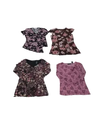 Y2k 2024 - Pink Brown Elegant Blouses - 12 pcs